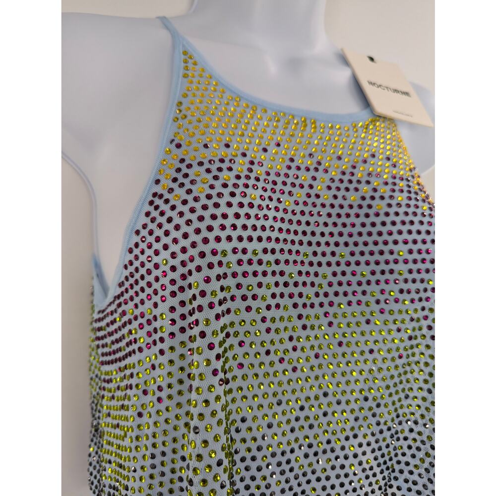 Nocturne Crop Top Sparkly Embellished Tank Size M / L - Picture 3 of 8